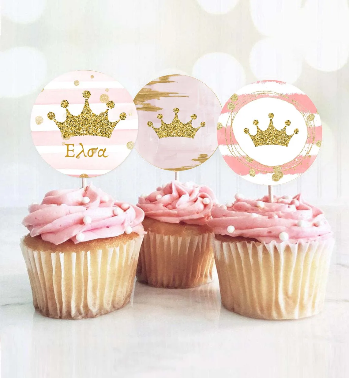 Topper Cupcake Κορώνα κορίτσι (6 τεμ)