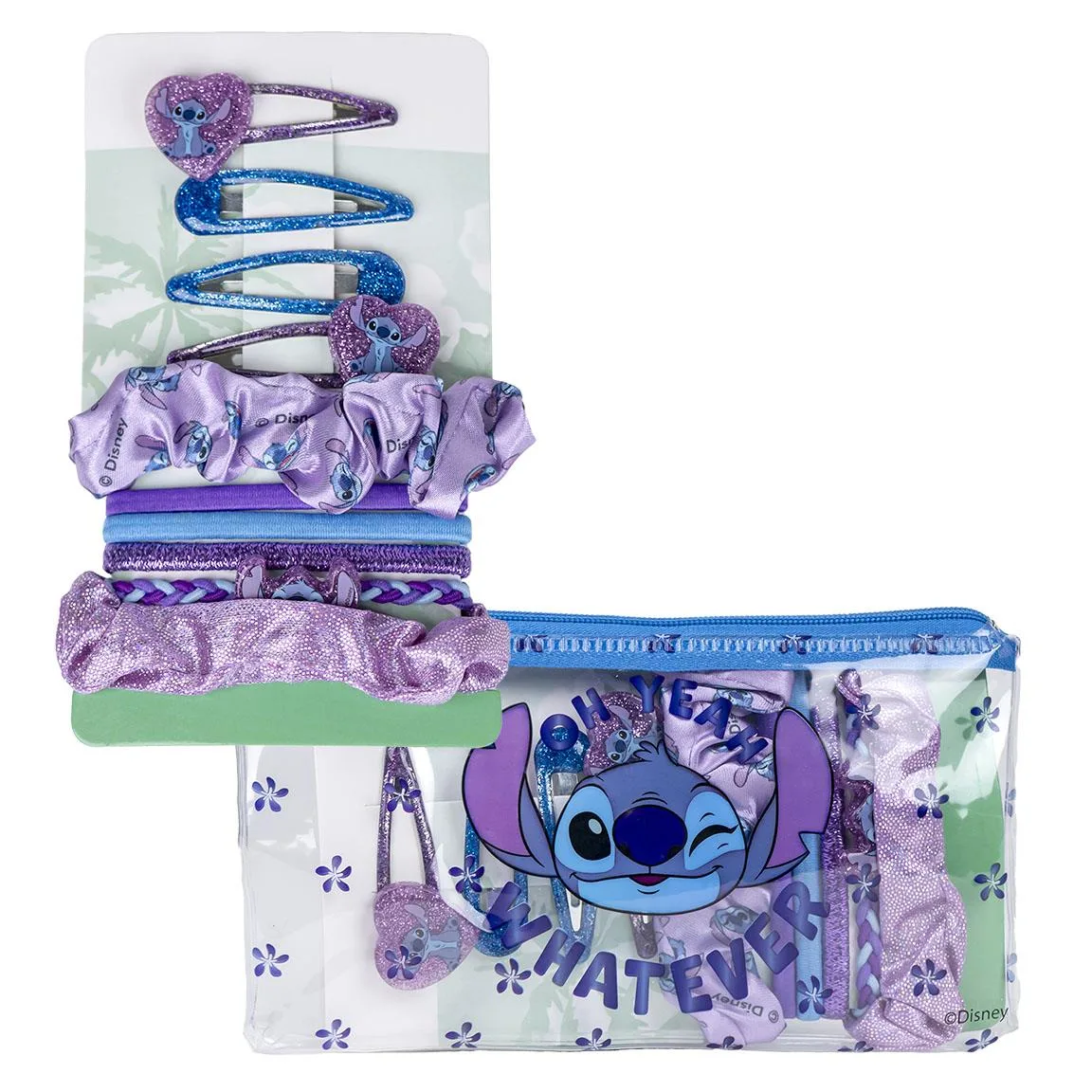 Σετ αξεσουάρ μαλλιών Stitch σε τσαντάκι (11 τεμ)