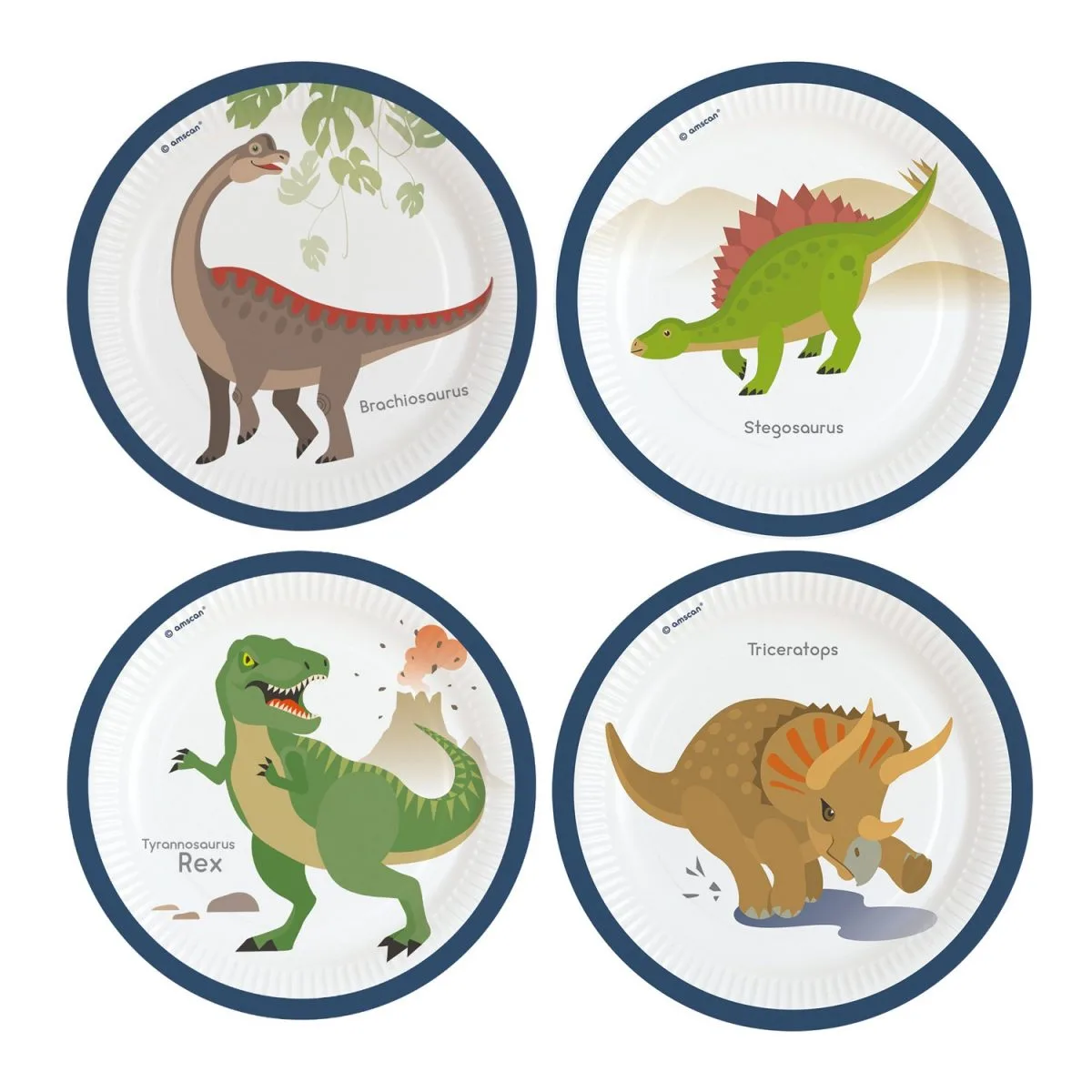 Πιατάκια φαγητού Happy Dinosaur (8 τεμ)