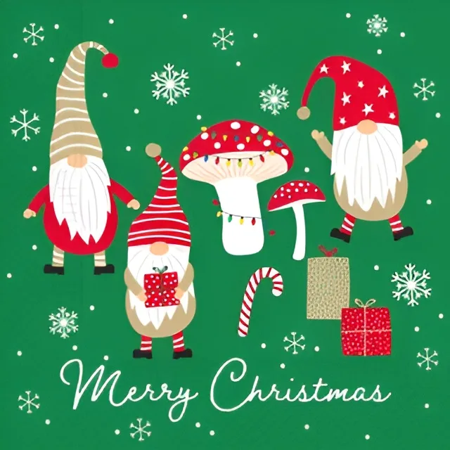 Χριστουγεννιάτικες Χαρτοπετσέτες - Merry Christmas Gnomes (20 τεμ)