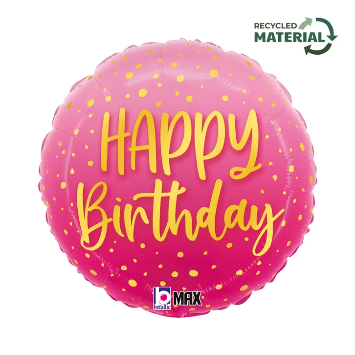18" Μπαλόνι Happy Birthday Ροζ