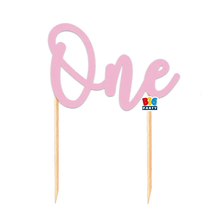 Topper Τούρτας - Ροζ ''One''