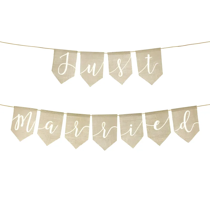 Σημαιάκια Γάμου Υφασμάτινα - Just Married (120 cm)