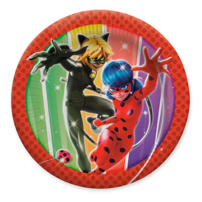 Χάρτινα Πιάτα Miraculous Ladybug &amp; Catnoir (8 τεμ)