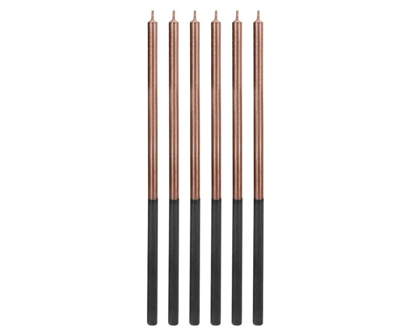 Ψηλά Κεράκια Γενεθλίων Platinum Rose Gold (6 τεμ)