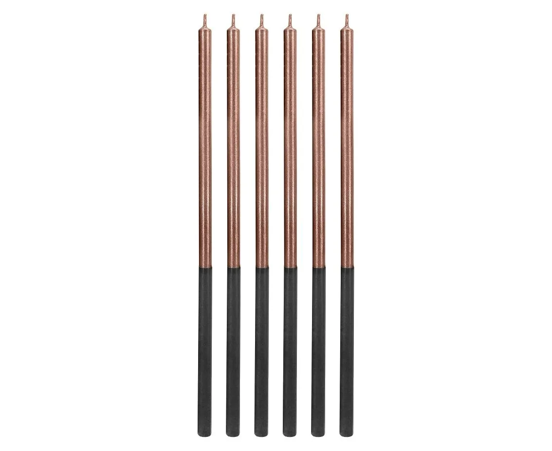 Ψηλά Κεράκια Γενεθλίων Platinum Rose Gold (6 τεμ)
