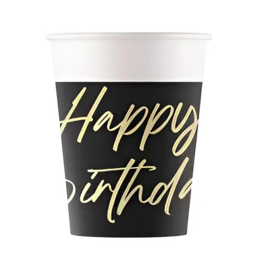 Ποτήρια πάρτυ Elegant Birthday (8 τεμ)