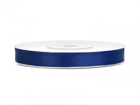 Navy μπλε σατέν φαρδιά κορδέλα (25m)