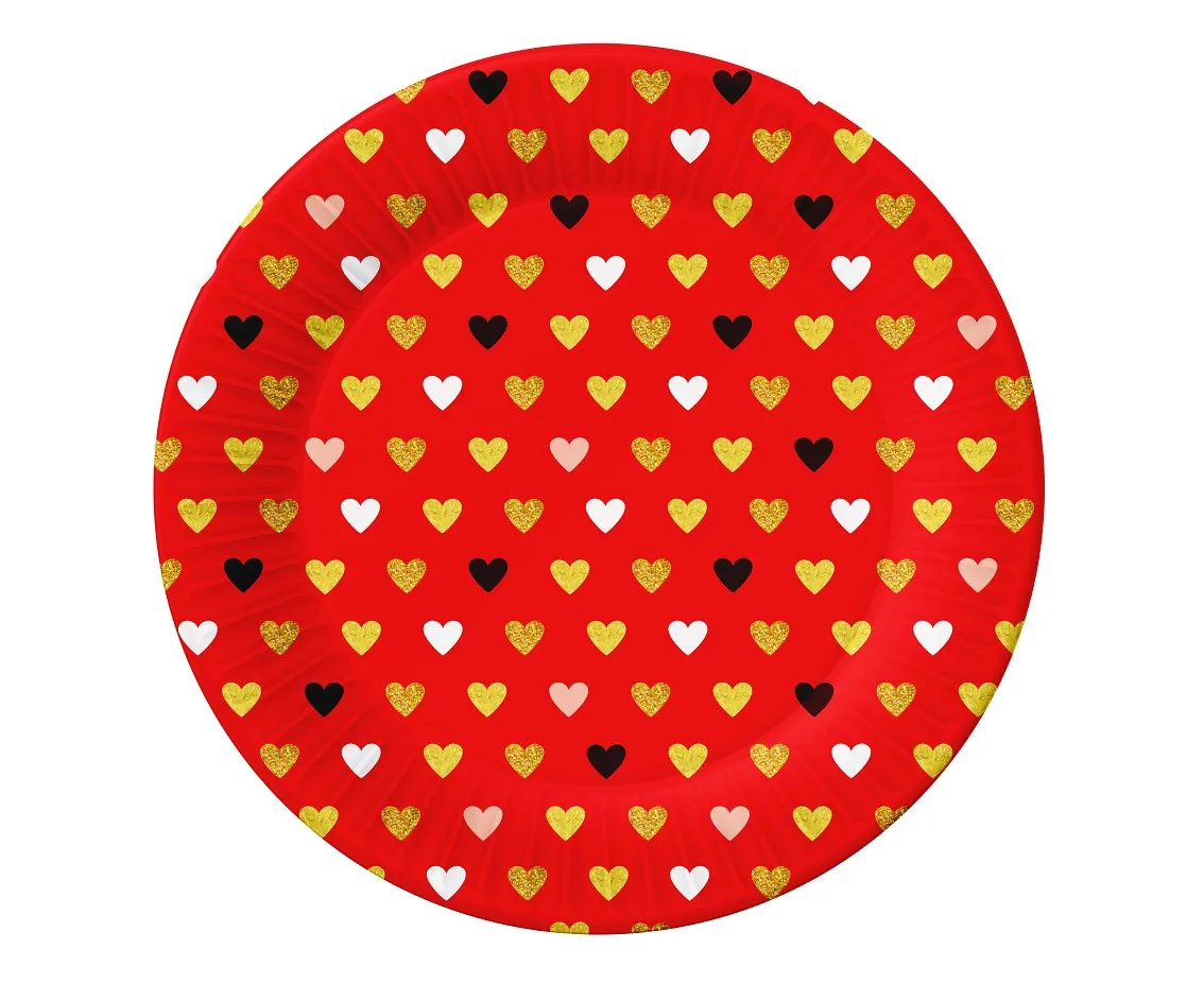 Πιάτα φαγητού Valentine ΧΟΧΟ (6 τεμ)