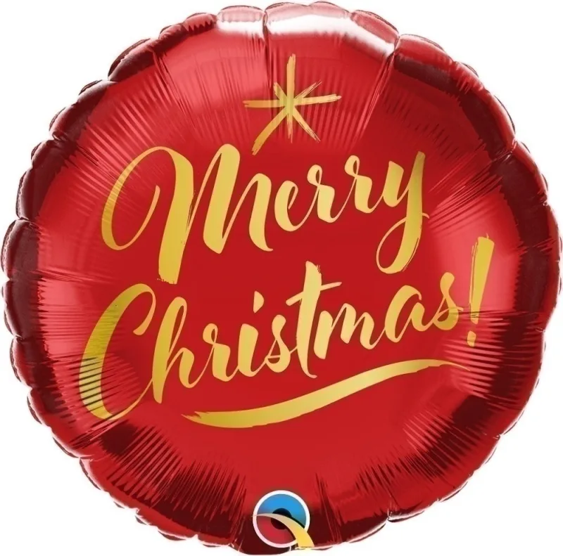 18'' Μπαλόνι Κόκκινο Merry Christmas Gold Script