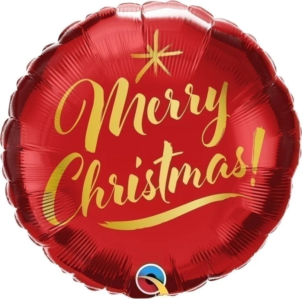 18'' Μπαλόνι Κόκκινο Merry Christmas Gold Script