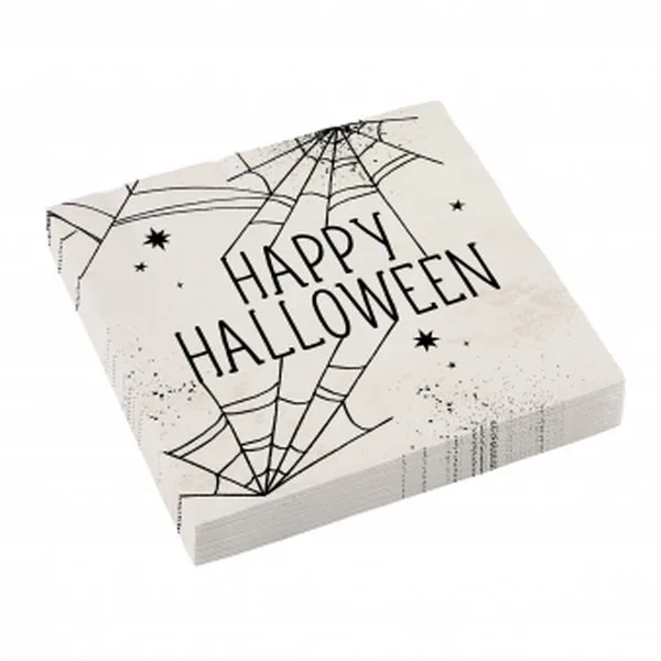 Χαρτοπετσέτες Happy Halloween αράχνες (16 τεμ)