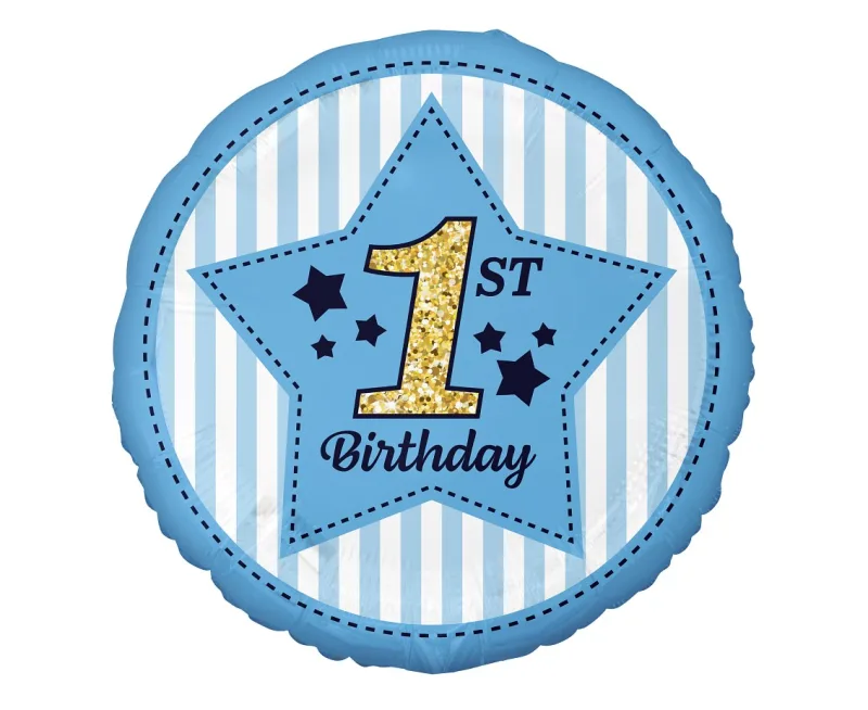 18" Μπαλόνι 1st Birthday Μπλε