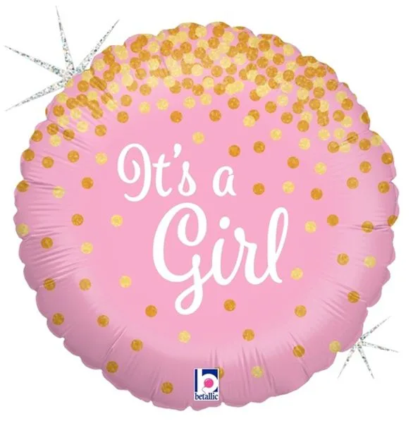 18" Μπαλόνι γέννησης It's A Girl glittering