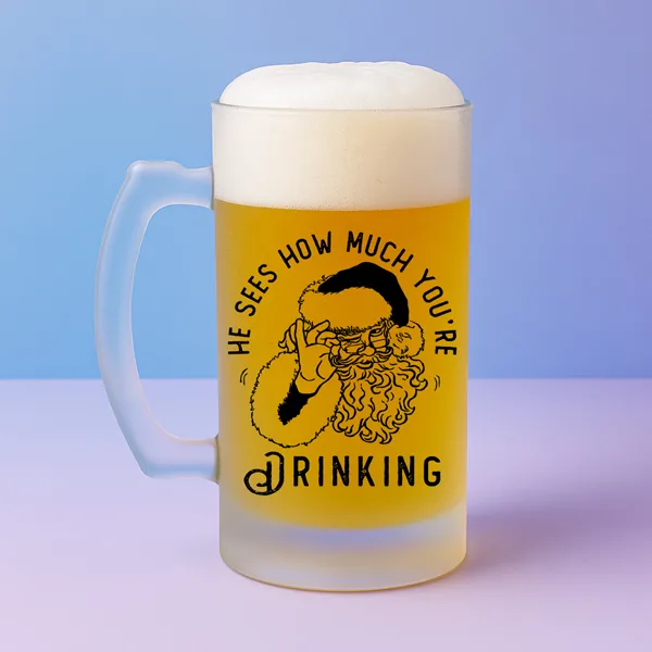 Χριστουγεννιάτικο Ποτήρι Μπύρας – He Sees How Much You’re Drinking