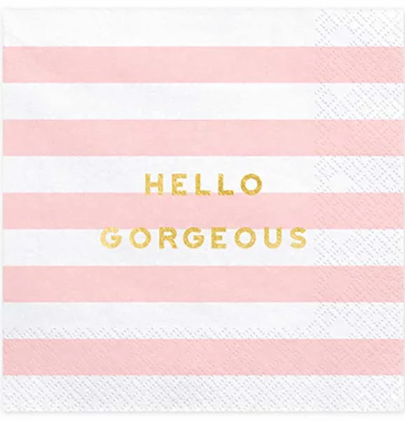 Χαρτοπετσέτες Ροζ ριγέ - Hello Gorgeous (20 τεμ.)