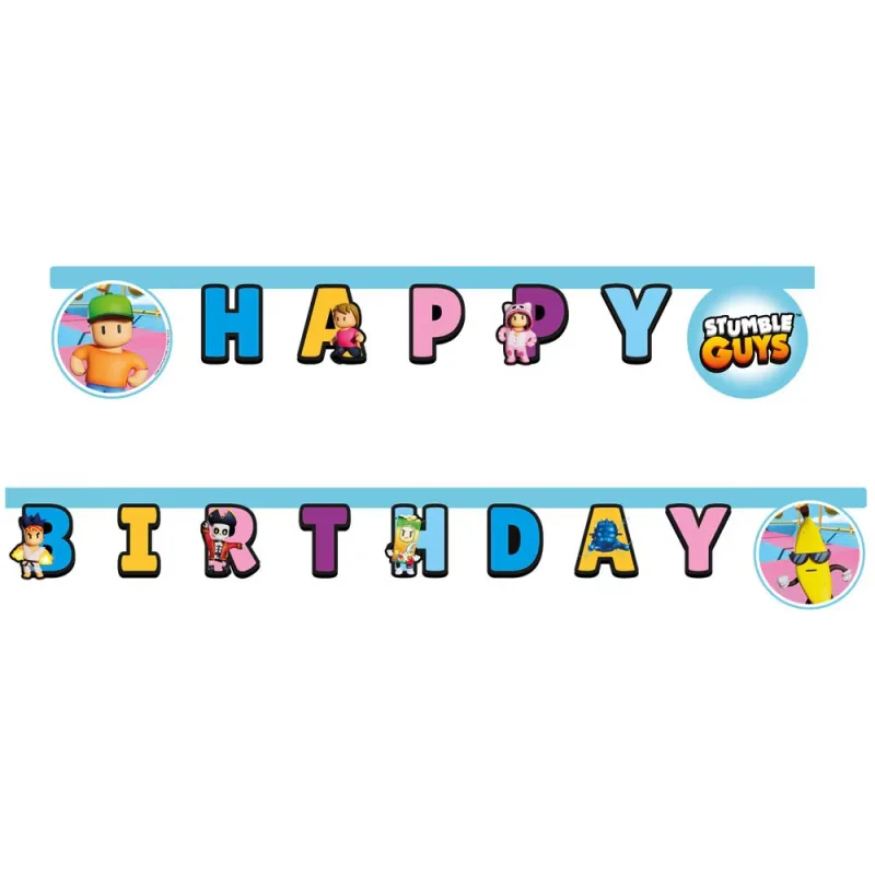 Γιρλάντα Happy Birthday - Stumble Guys (200cm)