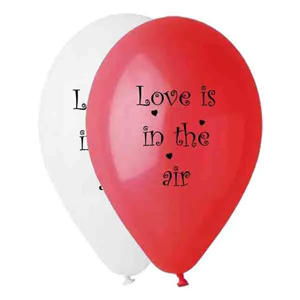 12" Μπαλόνι τυπωμένο Love is in the air (25 τεμ)