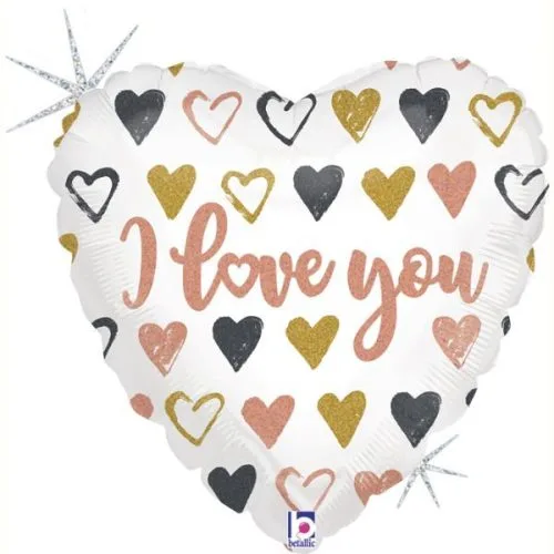 18'' Rosegold Μπαλόνι Καρδιά I Love You