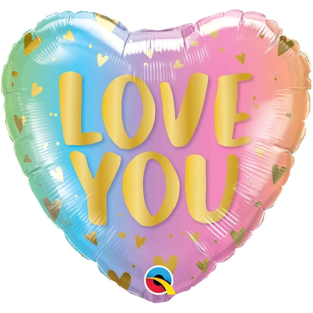 18'' Μπαλόνι Καρδιά 'Love you' παστέλ όμπρε