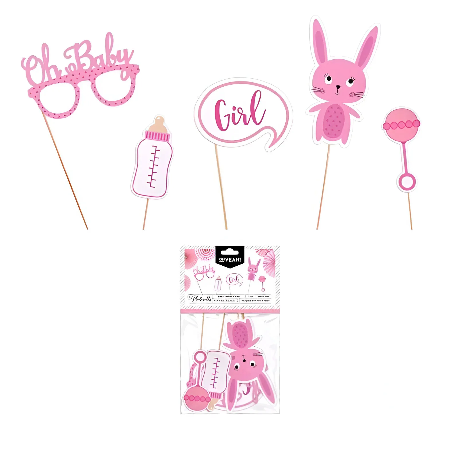 PhotoBooth Props - Baby Girl (5 Τεμ)