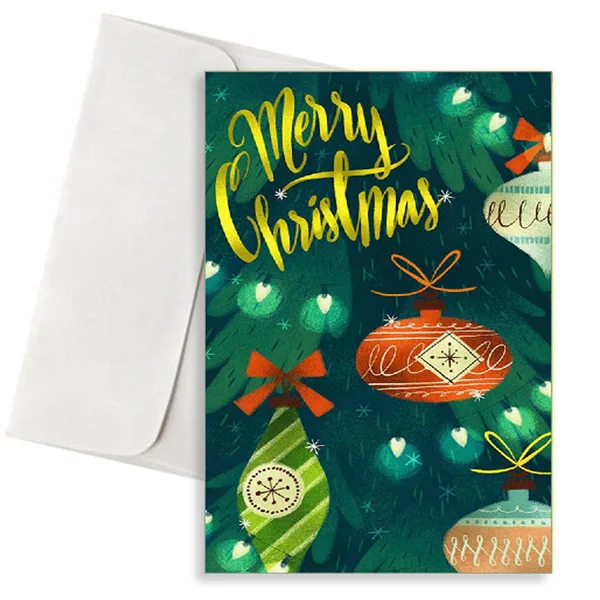 Χριστουγεννιάτικη Κάρτα "Merry Christmas" με Vintage Στολίδια