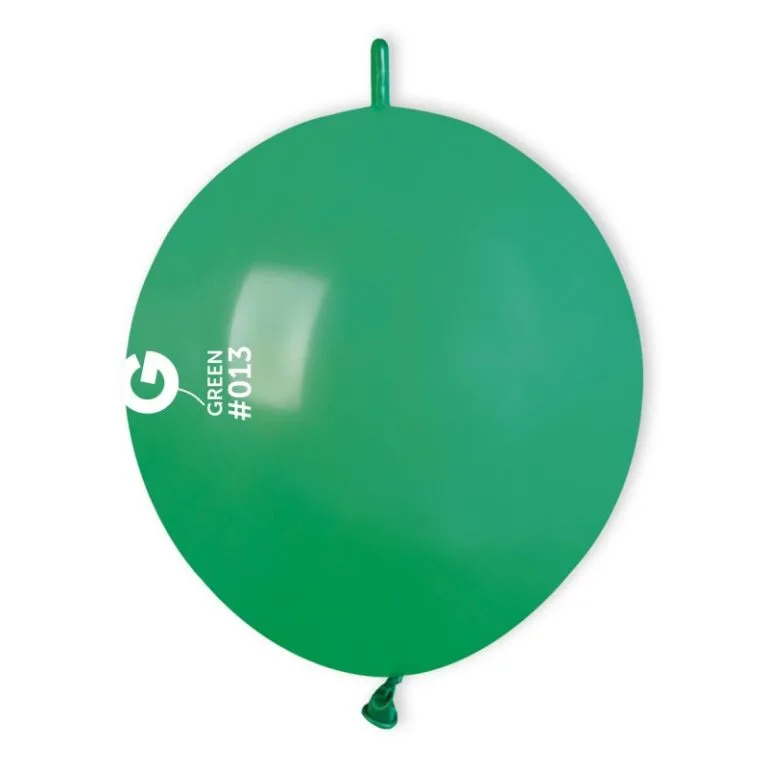 12″ Πράσινο μπαλόνι Link-O-Loons με ουρίτσα (100 τεμ)