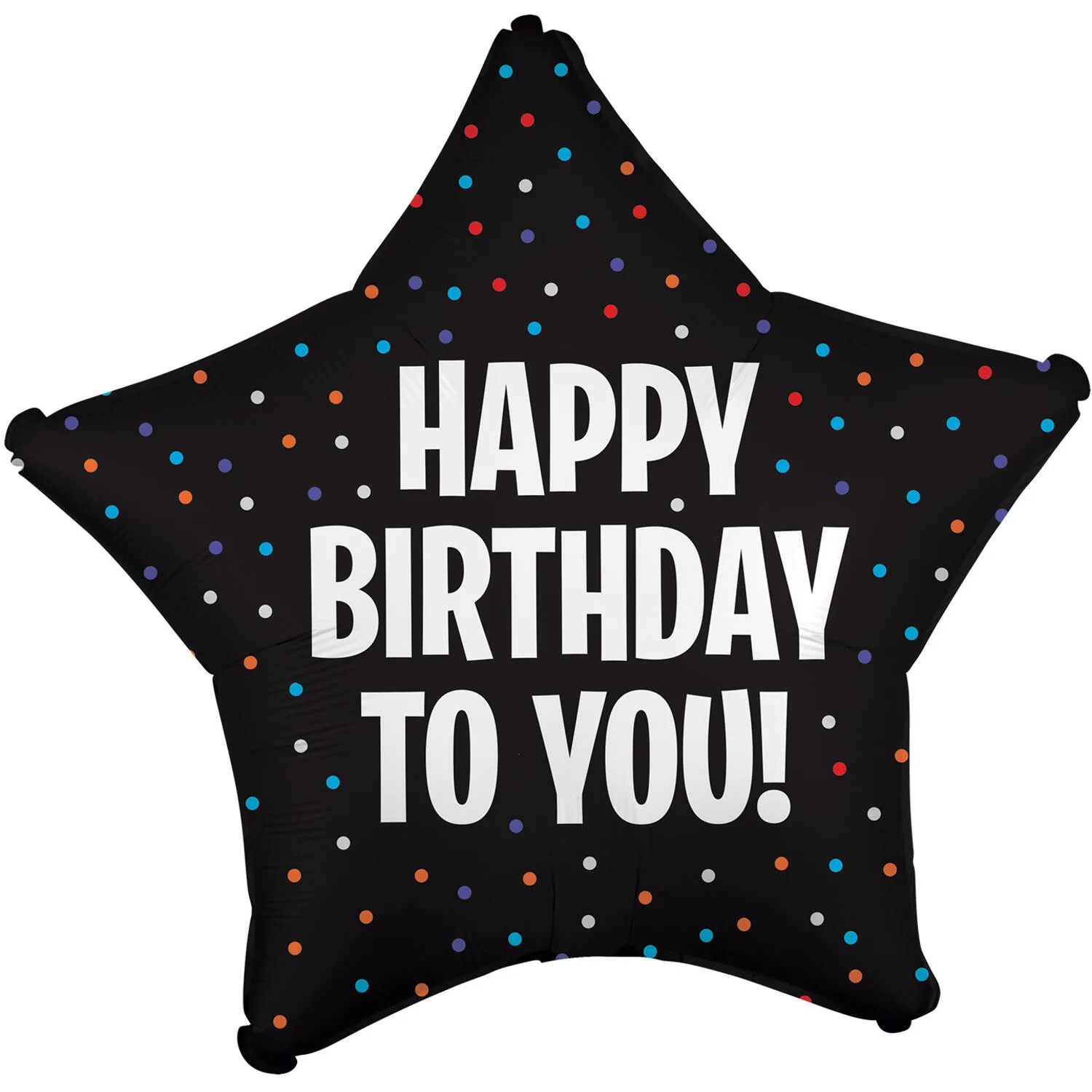 Μπαλόνι μαύρο silk Αστέρι - Happy Birthday (81 cm)