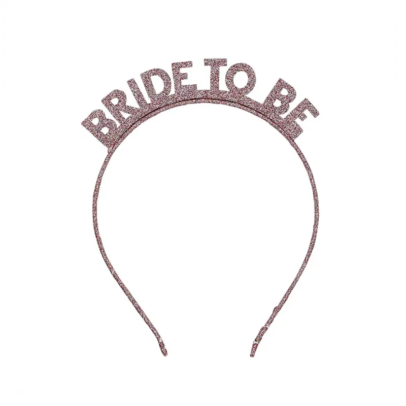 Rosegold Στέκα με γκλίτερ "Bride to Be"