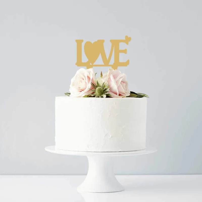 Topper τούρτας Love χρυσό