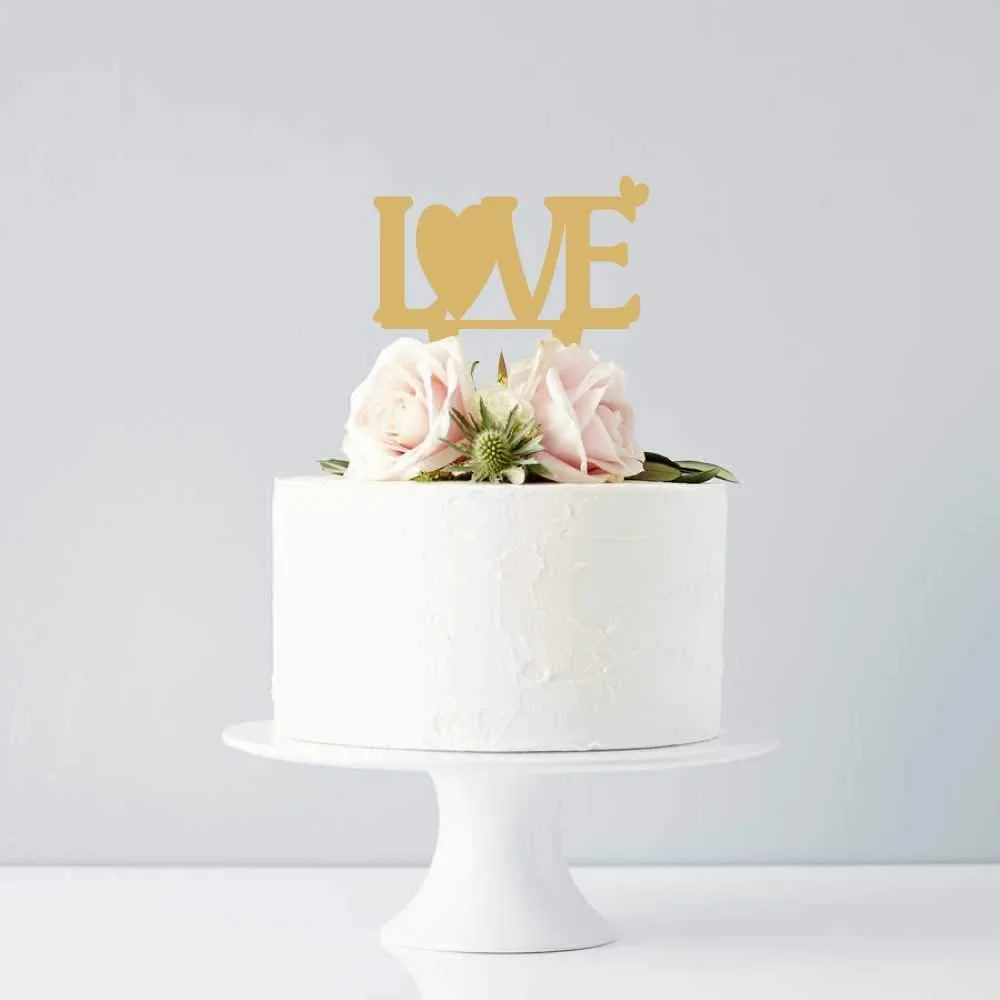 Topper τούρτας Love χρυσό