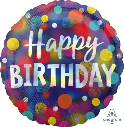 18" Μπαλόνι Happy Birthday Ιριδίζον