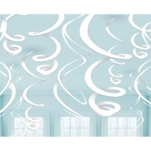 Swirl Διακοσμητικά Oροφής Άσπρα (12 τεμ)