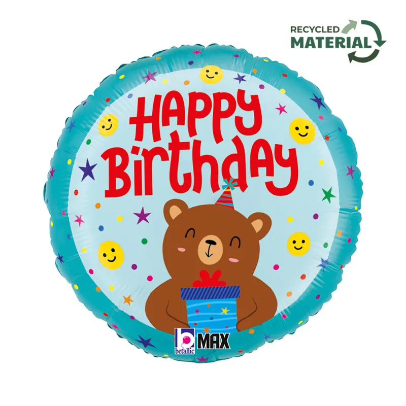 Μπαλόνι Αρκουδάκι 'Happy Birthday' 18"