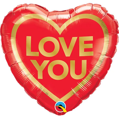 18" Μπαλόνι καρδιά 'Love you' χρυσό