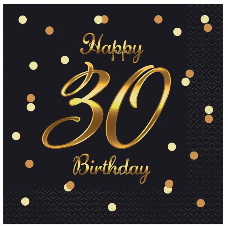 Χαρτοπετσέτες πάρτυ 30th Birthday (20 τεμ)