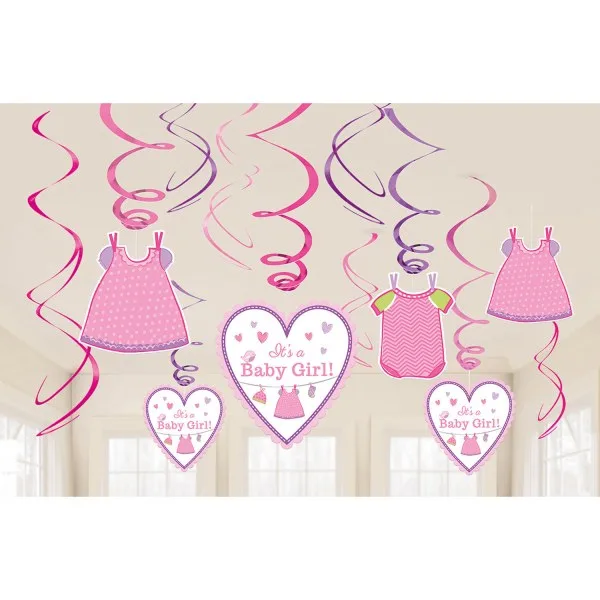 Swirl Διακοσμητικά Οροφής Baby Girl (12 τεμ)