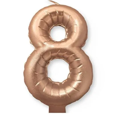 Κεράκι Rosegold Αριθμός 8