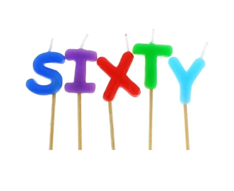 Πολύχρωμα Κεράκια "Sixty" (5 τεμ)