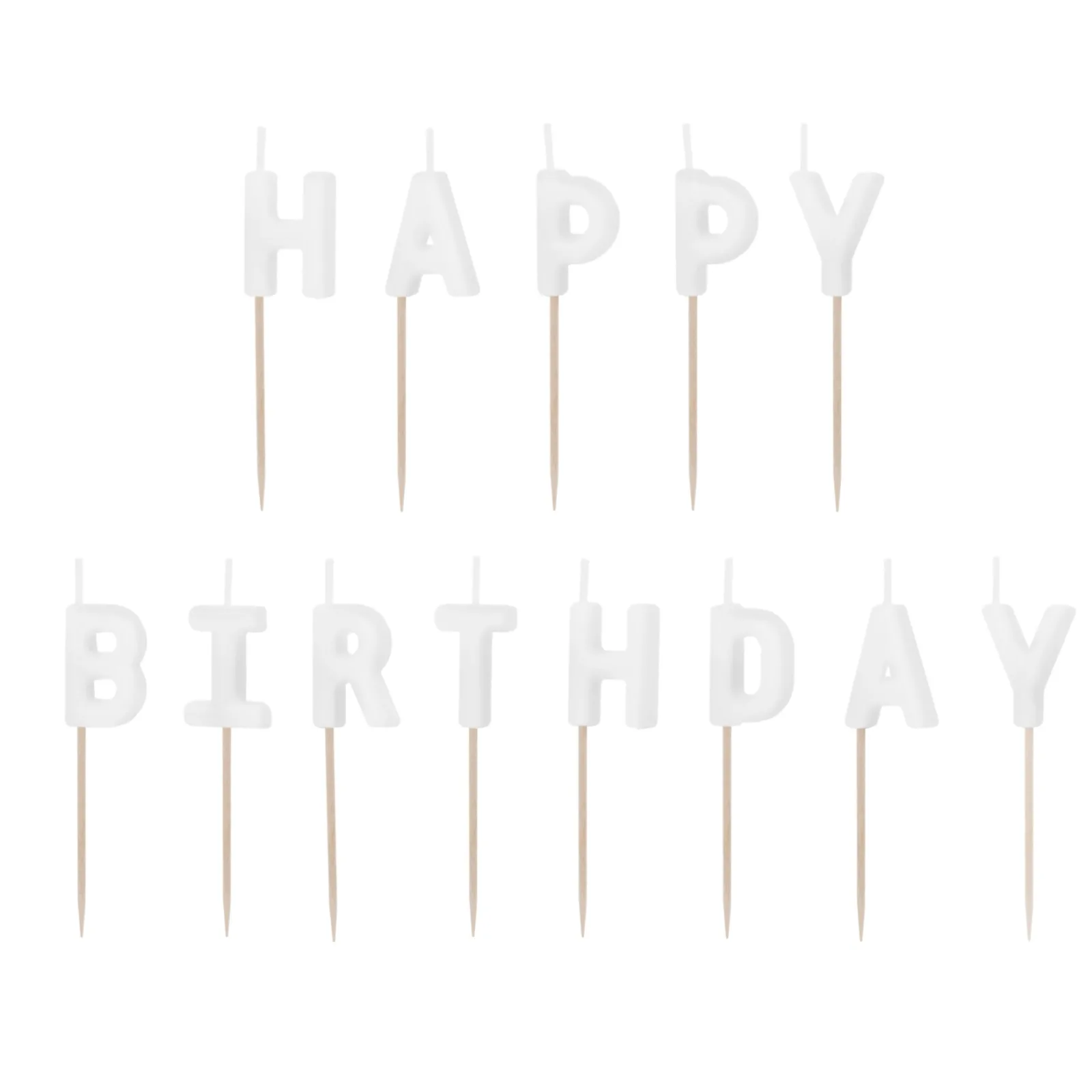 Λευκά Κεράκια Happy Birthday (13 τμχ)