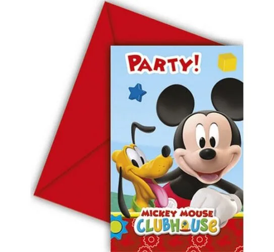Προσκλήσεις πάρτυ Playful Mickey (6 τεμ)
