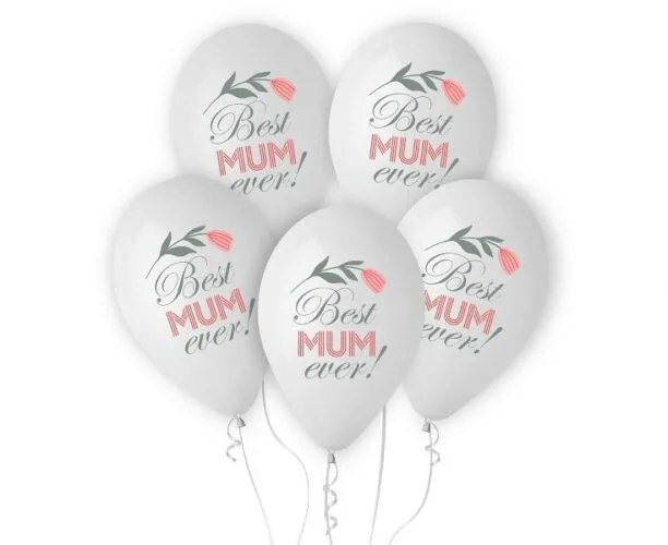 12" Μπαλόνια Best Mum Ever (5 τεμ)