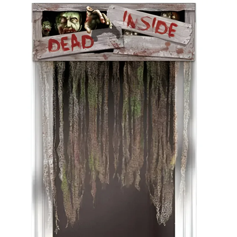 Επιγραφή με υφασμάτινη κουρτίνα πόρτας "Dead Inside"