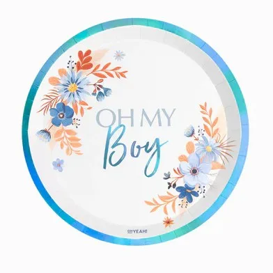 Χάρτινα Πιάτα Πάρτυ - Oh My Boy Floral (8 Τεμ)