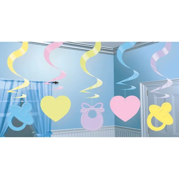 Swirl Διακοσμητικά Οροφής Baby Shower (5 τεμ)