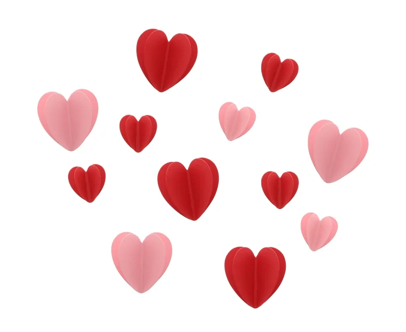 Αυτοκόλλητα 3D Καρδιές Love is in the air (12 τεμ)