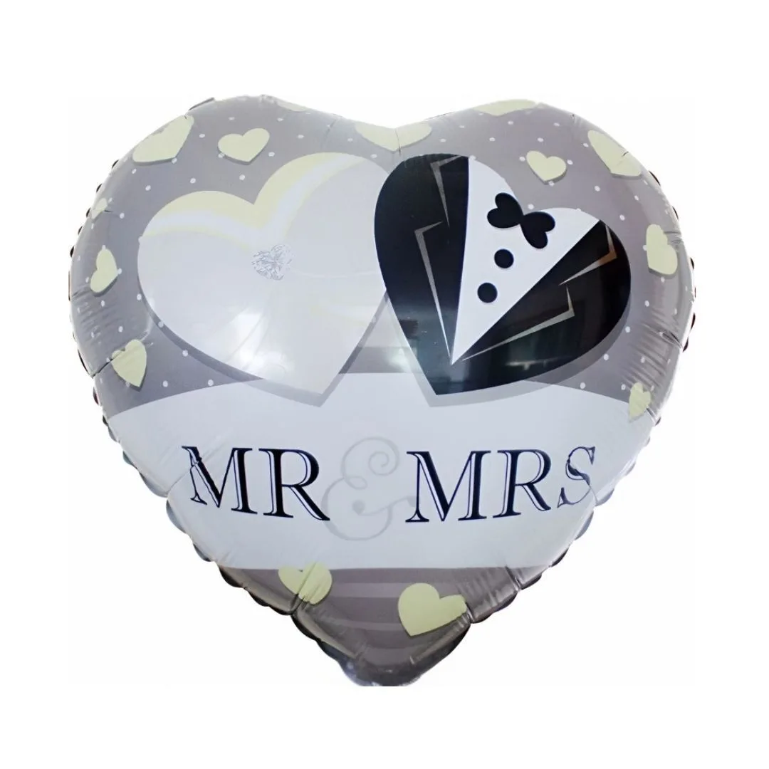 18″ Μπαλόνι Καρδιά Mr and Mrs