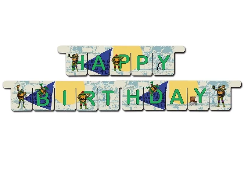 Γιρλάντα Happy Birthday – Χελωνονιντζάκια (3m)