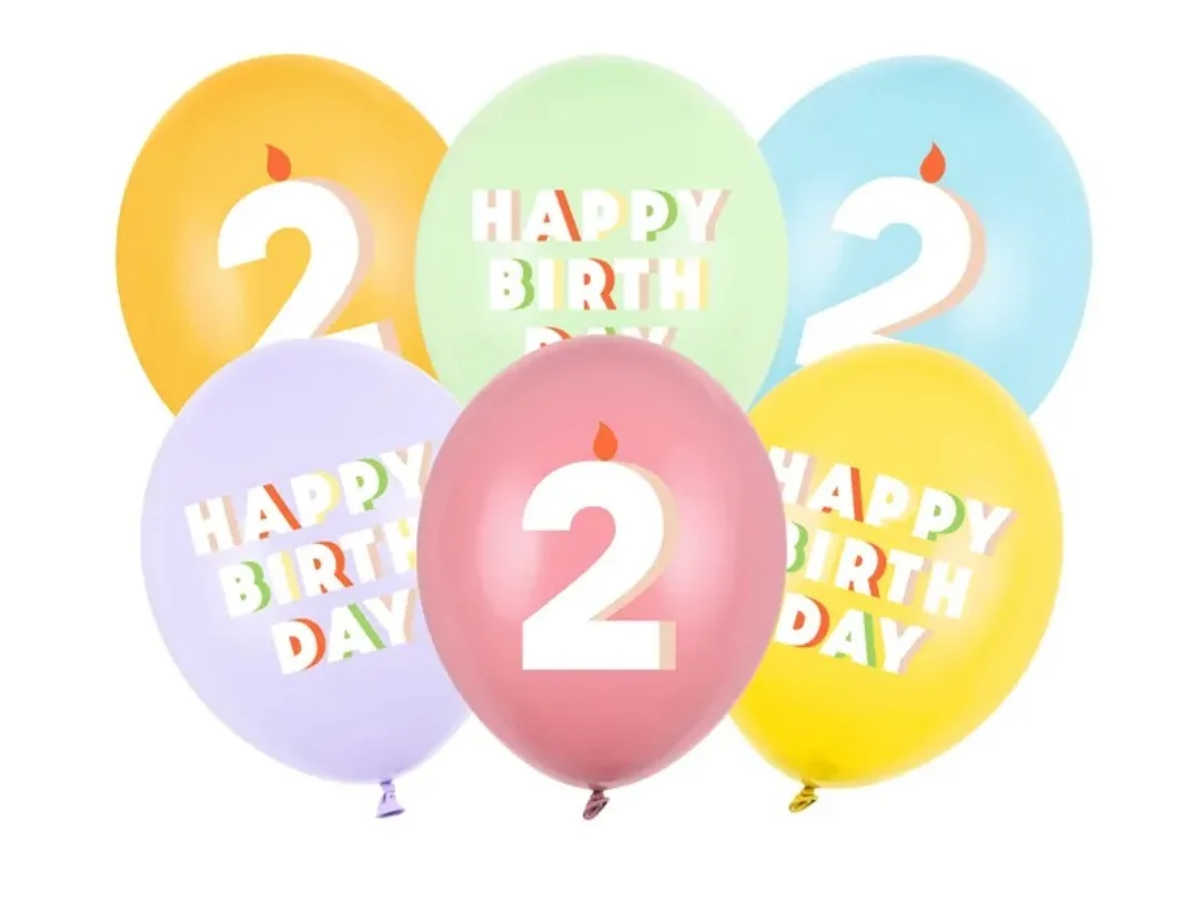Σετ μπαλόνια παστέλ Happy Birthday No 2