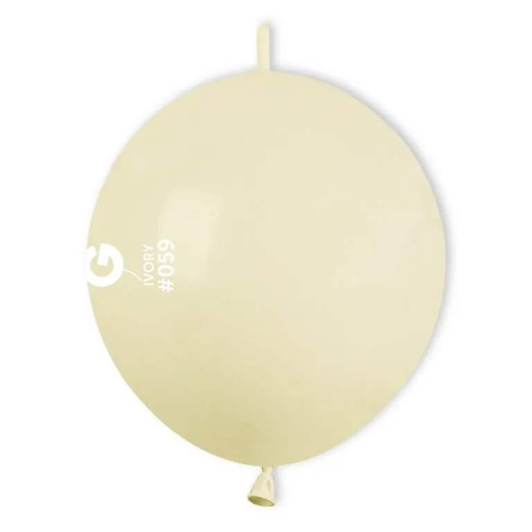 12″ Ιβουάρ μπαλόνι Link-O-Loons με ουρίτσα (100 τεμ)